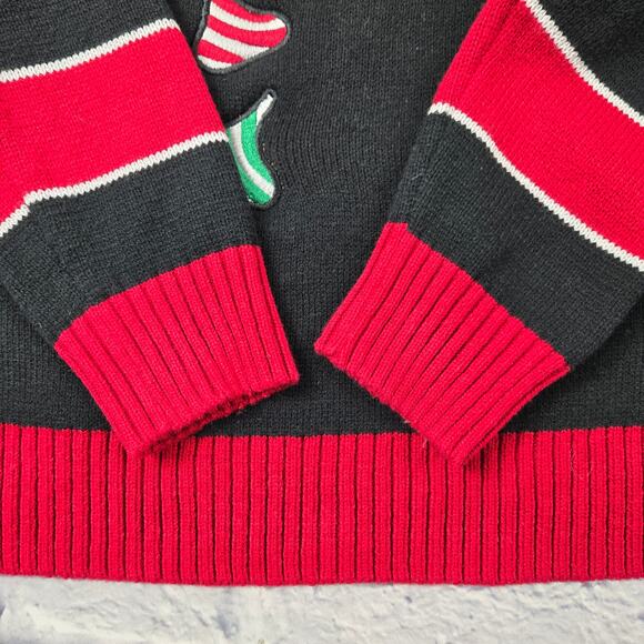 Ugly Christmas Sweater Reindeer Red Nose Backside Kisses Men's size Medium - Picture 12 of 16